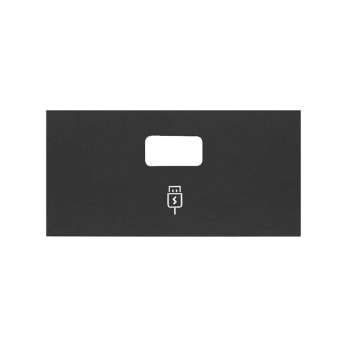 Накладка зарядного устройства USB SC черный матовый Simon 100, 10001097-238