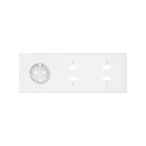 Кит на 3 поста, фронт: накладка на 1 розетку Schuko + 2 розетки HDMI + 2 розетки USB белый матовый Simon 100, 10020305-230