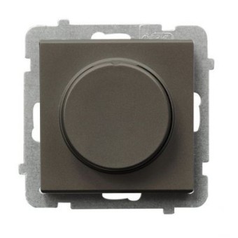 Ospel Sonata Шоколадный металлик Светорегулятор поворотно-нажимной для нагрузки лампами накаливания и галогенными LP-8R/m/40