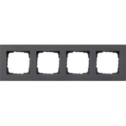 0214235 Рамка установочная для монтажа заподлицо E2 Антрацит 4-постовая Gira