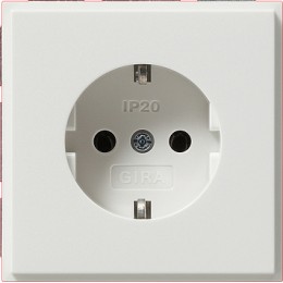 018866 Розетка с заземляющими контактами 16А/250В Белый Gira TX44