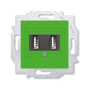 USB зарядка двойная ABB Levit зелёный 5014H-A00040 67W 2CHH290040A6067
