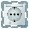 41108989 Штепсельная розетка SCHUKO с контрольной лампой, полем для надписи цвет: полярная белизна, с блеском S.1 Berker