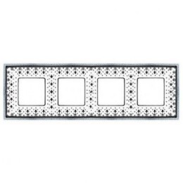 FD01344NECB Рамка Vintage Porcelain Black LYS / Хром 4-постовая Fede