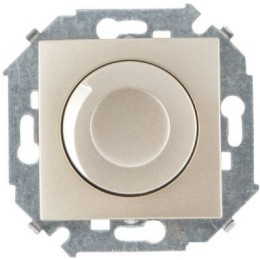 1591311-034 Регулятор напряжения поворотно-нажимной, 500Вт, 230В, винтовой зажим, шампань Simon 15