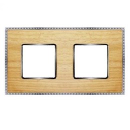 FD01452OCB Рамка Belle Epoque Wood OAK / bright chrome 2-постовая гор/верт. Fede