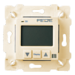 FD18001-A Терморегулятор Цифровой. 16A, с LCD монитором. Кабель в комплекте, цвет Бежевый FEDE