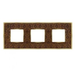 FD01443DBOB Рамка Belle Epoque Tapestry Decorbrass / Bright gold 3-постовая гор/верт. Fede