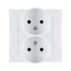 1590457-030 Розетка двойная без заземления, 16А 250В, винтовой зажим, белый Simon 15