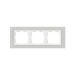 82637-60 Рамка декоративная, 3 поста, Simon 82 Nature, Стекло, натуральный-белый