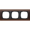021313 Рамка Event Темно-коричневый / Черный 3-постовая Gira