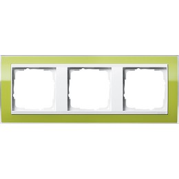 0213743 Рамка Event Clear Зеленый / Белый 3-постовая Gira