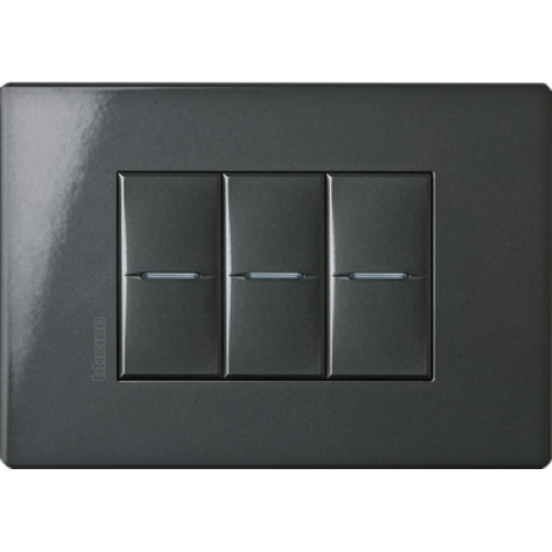 HW4803HS Рамка Axolute Air Антрацит 3-модульная Bticino