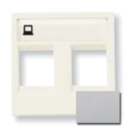 N2218.2 PL Накладка для 2-х суппортов/разъёмов типа 2017... и/или 2018..., 2-модульная, серия Zenit, цвет серебристый, ABB