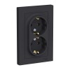 ATN001024 Atlasdesign Розетка двойная с заземлением, 16А, в сборе, Карбон Schneider Electric