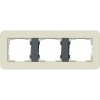 0213427	 Рамка с антрацитовой подложкой E3 Песочный / Антрацит 3-постовая Gira