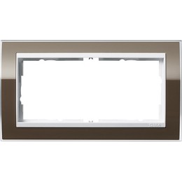 1002763 Рамка без перегородки Event Clear Коричневый / Белый 2-постовая Gira