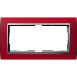 100292 Рамка без перегородки Event Красный / Алюминий 2-постовая Gira