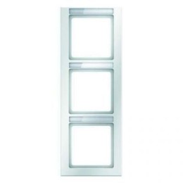 10536099 Рамка с полем для надписей Q.3 Полярная белизна с эффектом бархата 3-постовая вертикальная Berker