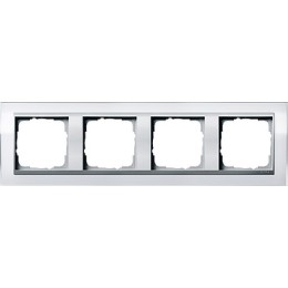 0214726 Рамка Event Clear Белый / Алюминий 4-постовая Gira
