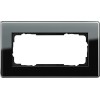 1002505 Рамка без перегородки Esprit Glass C Черное стекло 2-постовая Gira