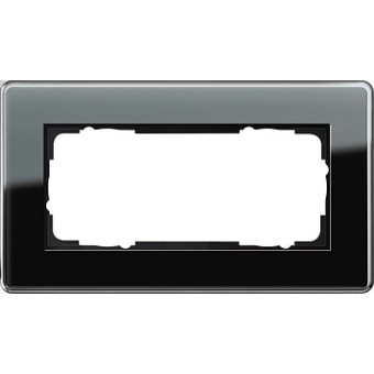 1002505 Рамка без перегородки Esprit Glass C Черное стекло 2-постовая Gira