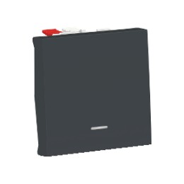 NU320354S Переключатель 1-клавишный, с нейтралью, сх.6а, 2 модуля, Антрацит Schneider Electric