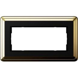 1002632 Рамка Classix Латунь / Черный 2-постовая Gira