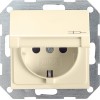 045401 Розетка с заземляющими контактами и крышкой Кремовый Gira