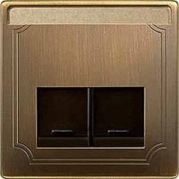 MTN466643 Центр.плата для розетки schneider electric,2п античная латунь Merten