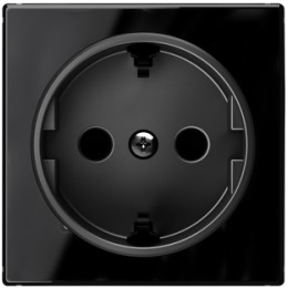 8588 CN Накладка для розеток 2Р+Е SCHUKO Стекло чёрное , ABB