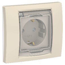 NU003744 Розетка с заземл., со шторками, с крышкой, IP44, Бежевый Schneider Electric NU003744 Розетка с заземл., со шторками, с крышкой, IP44, Бежевый Schneider Electric