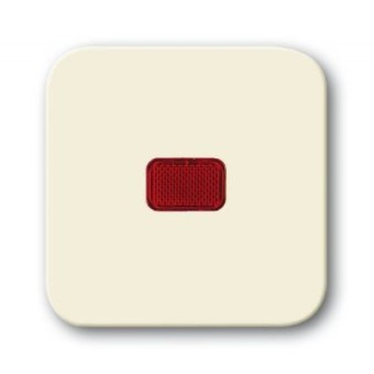 1731-0-0355 (2509-212-500), Клавиша для механизма 1-клавишного выключателя/переключателя/кнопки с красной линзой, серия Busch-Duro 2000 SI, цвет слоновая кость, ABB