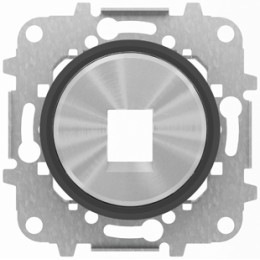 8618.1 CN Накладка для 1-го суппорта/разъёма типа 2017 или 2018 стальным суп кольцо Стекло чёрное , ABB