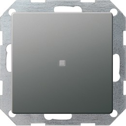 012020 Выключатель с самовозвратом с клавишей с подсветкой 10А/250В в сборе Сталь Gira E22