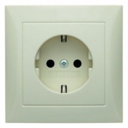 47428982 Штепсельная розетка SCHUKO с крышкой цвет: белый, с блеском S.1 Berker