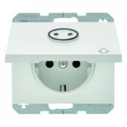 47867109 Штепсельная розетка SCHUKO с откидной крышкой и выступающим символом цвет: полярная белизна, с блеском K.1 Berker