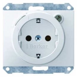 47087009 Штепсельная розетка SCHUKO с УЗО цвет: полярная белизна, с блеском K.1 Berker