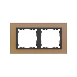 82827-34 Рамка декоративная, 2 поста, Simon 82 Nature, Стекло, медь-графит