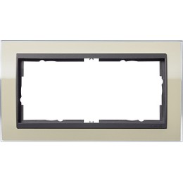 1002778 Рамка без перегородки Event Clear Песочный / Черный 2-постовая Gira