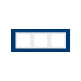 82637-64 Рамка декоративная, 3 поста, Simon 82 Nature, Стекло, синий-белый