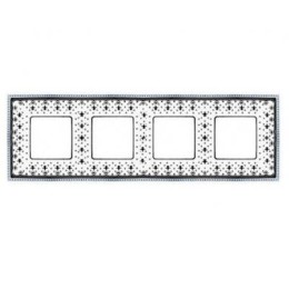 FD01474NECB Рамка Belle Epoque Porcelain Black lys / bright chrome 4-постовая гор/верт. Fede