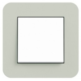 0211415	 Рамка с белой подложкой E3 Серо-зеленый / Белый 1-постовая Gira