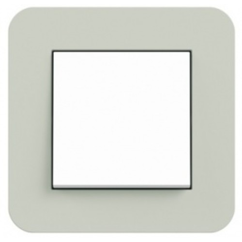 0211415	 Рамка с белой подложкой E3 Серо-зеленый / Белый 1-постовая Gira