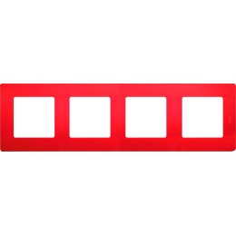 672534 Рамка Etika Красный 4-постовая Legrand