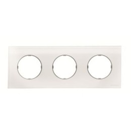 8673 CB Рамка Skymoon Белое стекло 3-постовая ABB