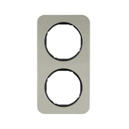 10122104 Рамка R.1 Черный, нержавеющая сталь 2-постовая Berker