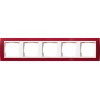 0215398 Рамка Event Красный / Белый 5-постовая Gira