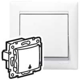 774412 Valena Выключатель кнопочный 1-клавишный с символом "лампа" Legrand