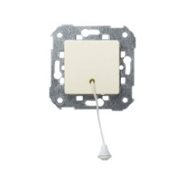 27153-62 Выключатель одноклавишный кнопочный со шнуром, 10А 230В, широкий модуль, Simon 27, слоновая кость